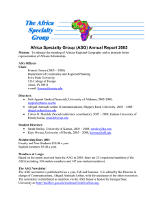 Africa Specialty Group (ASG) Annual Report 2005