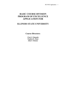 BASIC COURSE DIVISION PROGRAM OF EXCELLENCE APPLICATION FOR