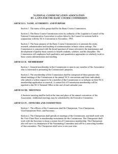 NATIONAL COMMUNICATION ASSOCIATION BY -LAWS FOR THE BASIC COURSE COMMISSION