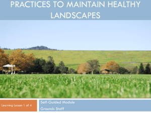PRACTICES TO MAINTAIN HEALTHY LANDSCAPES Self-Guided Module Grounds Staff