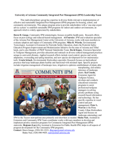 University of Arizona Community Integrated Pest Management (IPM) Leadership Team