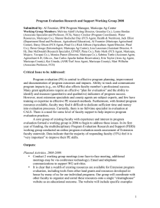 Program Evaluation Research and Support Working Group 2008 Submitted by: