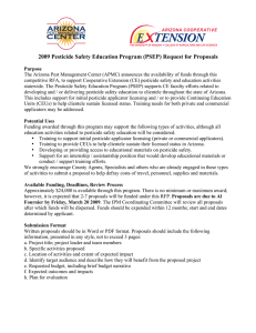 2009 Pesticide Safety Education Program (PSEP) Request for Proposals