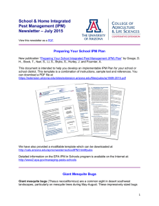 School &amp; Home Integrated Pest Management (IPM) – July 2015