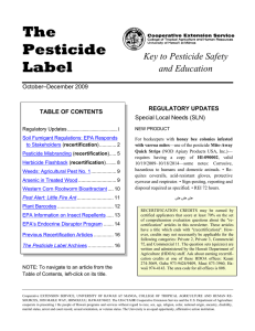 The Pesticide Label Key to Pesticide Safety