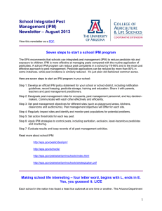 School Integrated Pest Management (IPM) – August 2013