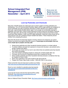 School Integrated Pest Management (IPM) – April 2013 Newsletter