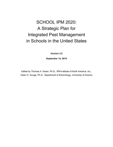 SCHOOL IPM 2020: A Strategic Plan for Integrated Pest Management