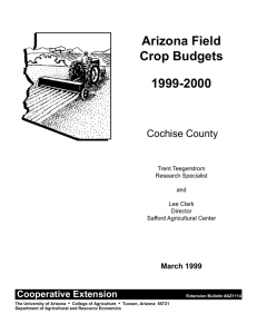 Arizona Field Crop Budgets 1999-2000 Cochise County