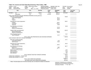 Table 11A. Income and Cash Operating Summary; Pima Cotton, 1998