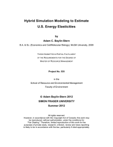 Hybrid Simulation Modeling to Estimate U.S. Energy Elasticities by Adam C. Baylin-Stern