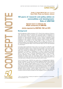 50 years of research and policy advice on commodities and development: