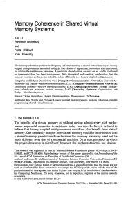 Memory  Coherence  in Shared  Virtual Memory  Systems