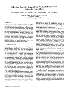 Effective  Compiler  Support  for  Predicated ... Using  the  Hyperblock