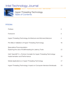 Intel Technology Journal Table of Contents Articles