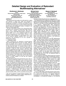 Detailed  Design  and  Evaluation  of Redundant