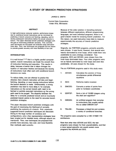 A  STUDY  OF  BRANCH  PREDICTION ...