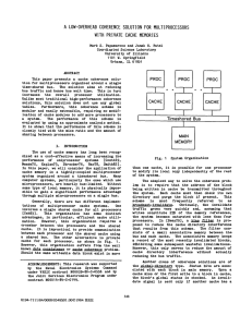 A LOW-OVERHEAD COHERENCE SOLUTION FOR  MULTIPROCESSORS WITH PRIVATE CACHE MEMORIES