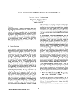 ON  THE  INCLUSION PROPERTIES FOR  MULTI-LEVEL CACHE