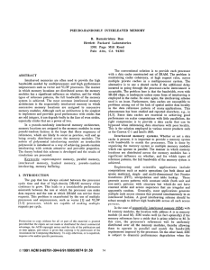 PSEUDO-RANDOMLY INTERLEAVED MEMORY B.