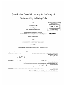 LIBRARIES Quantitative Phase Microscopy  for the Study of NOV  18