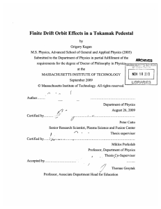 Finite Drift Orbit Effects  in a Tokamak Pedestal ARCHIVES