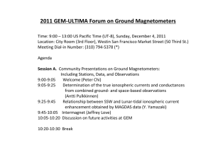 2011 GEM‐ULTIMA Forum on Ground Magnetometers