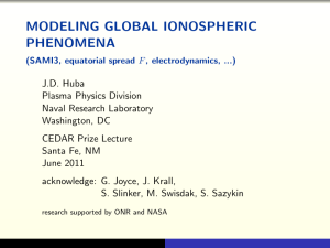 MODELING GLOBAL IONOSPHERIC PHENOMENA