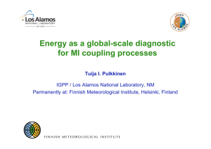 Energy as a global-scale diagnostic for MI coupling processes