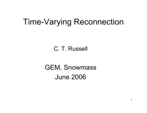 Time-Varying Reconnection GEM, Snowmass June 2006 C. T. Russell