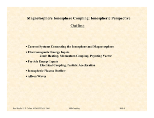 Outline Magnetosphere Ionosphere Coupling: Ionospheric Perspective