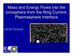 Mass and Energy Flows into the Ionosphere from the Ring Current - Plasmasphere
