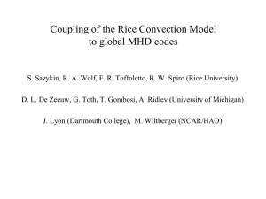 Coupling of the Rice Convection Model to global MHD codes
