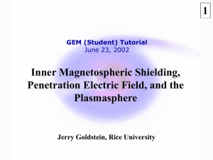 1 Inner Magnetospheric Shielding, Penetration Electric Field, and the Plasmasphere