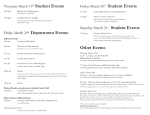 Student Events Thursday March 19 Friday March 20