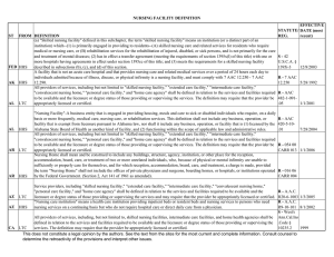 NURSING FACILITY DEFINITION EFFECTIVE STATUTE/ DATE (most