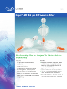 Supor AEF 0.2 µm Intravenous Filter drug delivery