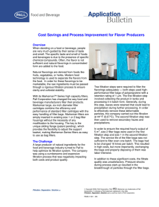 Cost Savings and Process Improvement for Flavor Producers  Overview