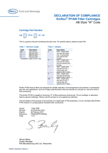 DECLARATION OF COMPLIANCE Emflon PFAW Filter Cartridges