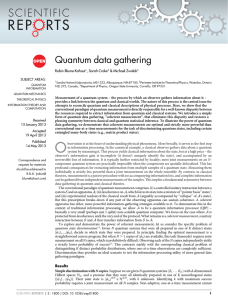 Quantum data gathering Robin Blume-Kohout , Sarah Croke &amp; Michael Zwolak