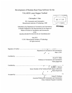 Development  of Modular  Real-Time  Software  for... TALARIS  Lunar  Hopper Testbed J. S  ROS