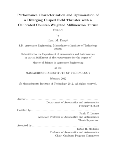 Performance Characterization and Optimization of Calibrated Counter-Weighted Millinewton Thrust