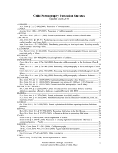 Child Pornography Possession Statutes  Updated March 2010