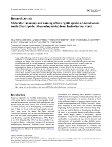 Research Article Molecular taxonomy and naming of five cryptic species of Alviniconcha