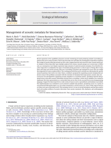 Management of acoustic metadata for bioacoustics ⁎