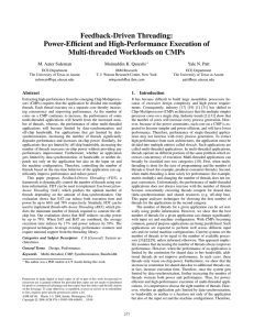 Feedback-Driven Threading: Power-Efficient and High-Performance Execution of Multi-threaded Workloads on CMPs