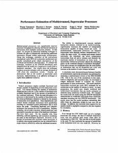 Performance Estimation of Multis treamed, Superscalar Processors Wood J.