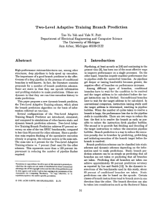 Two-Level Adaptive Training Branch