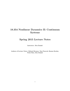 18.354 Nonlinear Dynamics II: Continuum Systems Spring 2015 Lecture Notes