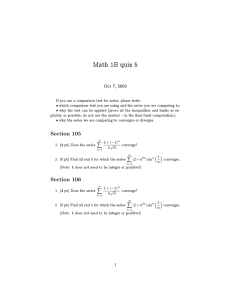 Math 1B quiz 5 Oct 7, 2009